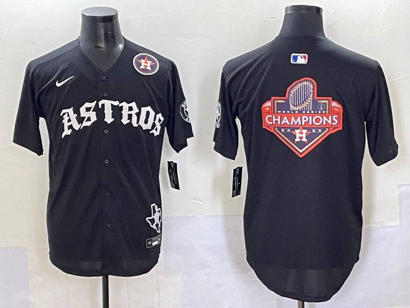 Men 2025 Houston Astros Blank Black Seven generations Joint Name Nike MLB Jersey style 26